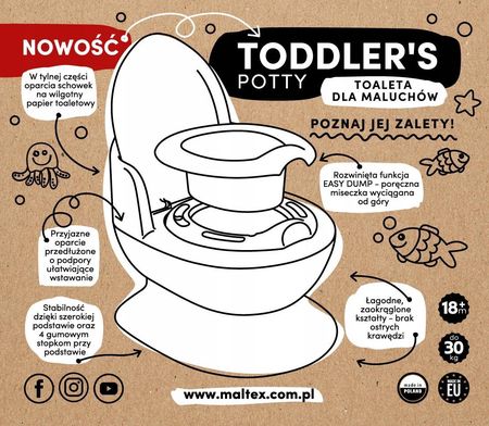 MALTEX Toaleta dla maluchów biały/szary - zdjęcie 4