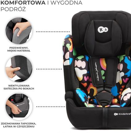 Kinderkraft Comfort Up i-Size 9-36Kg Happy Shapes - zdjęcie 6