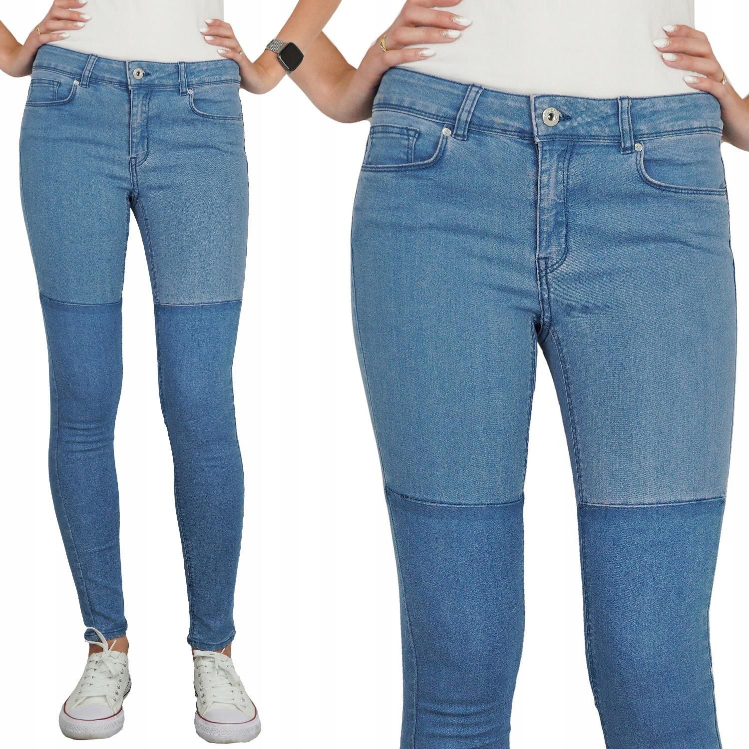 H M Damskie Jeansowe Odcinane Spodnie Jeansy Skinny Rurki Jeans L