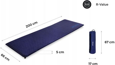 Spokey Mata Samopompująca R Value 5.0 Couch 200X66X5Cm Odcienie Zieleni - zdjęcie 2