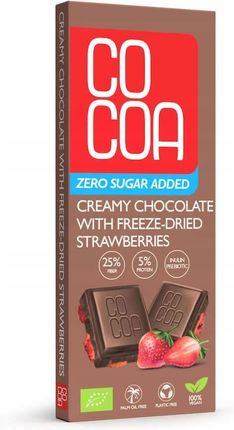 Cocoa Czekolada Creamy Z Truskawkami Bez Dodatku Cukru Bio 40g - zdjęcie 3