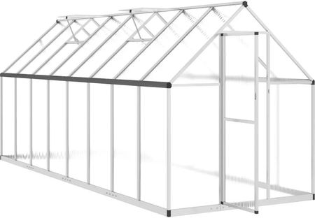 vidaXL Szklarnia Z Ramą Podstawy Srebrna 445X169X195cm Aluminium 3266332 - zdjęcie 2
