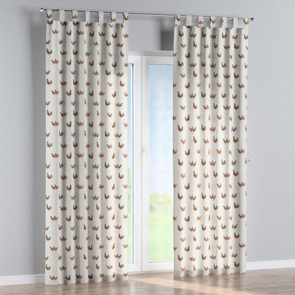 Dekoria Zasłona na szelkach 1 szt. brązowe kurki kremowym tle Flowers 130x260 cm - zdjęcie 4