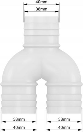 Złączka Rozdzielacz Trójnik Węża Rury Basenowej Basenu Bestway Intex 38mm - zdjęcie 3
