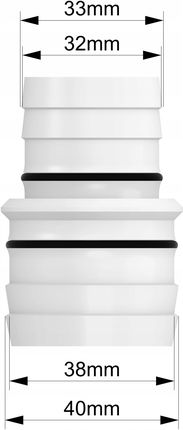 Złączka Redukcja Z Uszczelkami Adapter Do Rury Basenowej 32X38mm 32/38mm - zdjęcie 2