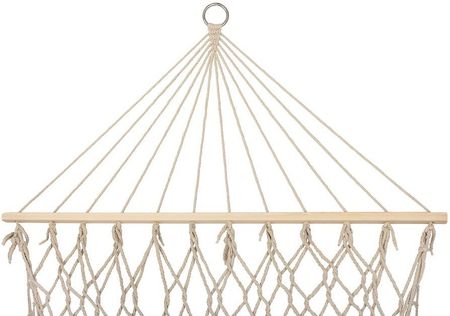 Hamak Ogrodowy Brazylijski Boho Siatka Frędzle 200cm Ecru 250kg - zdjęcie 2