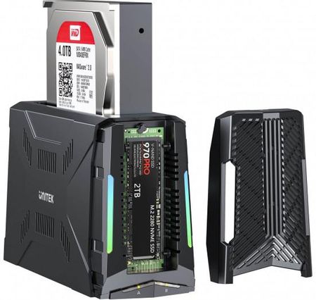 Stacja dokująca Unitek 1x dysk M.2 NVMe, 1x dysk SATA, USB-C 10 Gbps (S1234B01-EU) - zdjęcie 4