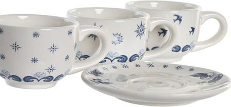 Dkd Home Decor Zestaw Filiżanek I Talerzyków Niebieski Metal Biały 180Ml Dolomite (S3044558) - zdjęcie 2