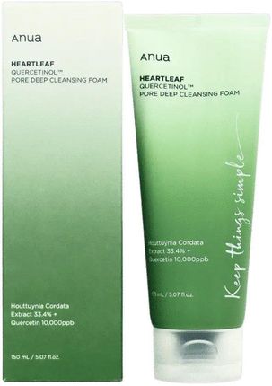 Anua Heartleaf Quercetinol Pore Deep Cleansing Foam Dogłębnie Oczyszczająca Pianka Do Twarzy 150ml - zdjęcie 3
