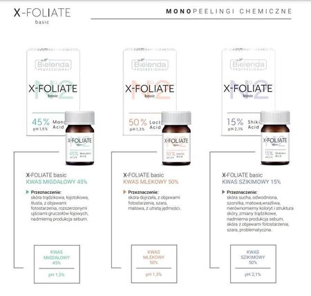 BIELENDA PROFESSIONAL X-Foliate basic kwas mlekowy 50%, 5ml - zdjęcie 2