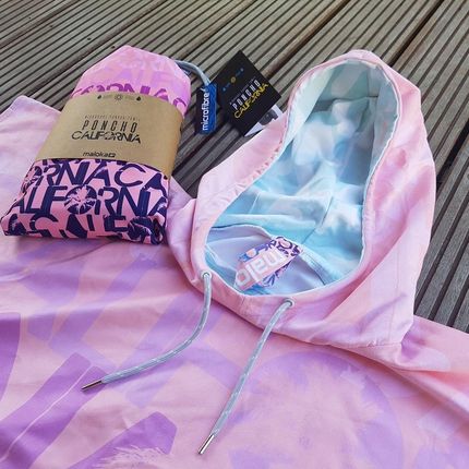 Malokee Poncho Surf Plażowe, Kąpielowe Pudrowy Róż - zdjęcie 2
