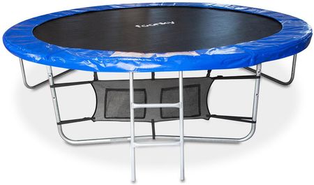 Trampolina dla dzieci 8FT 244cm + drabinka + siatka na obuwie, niebieska - Fuunky - zdjęcie 4