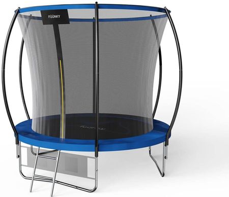 Trampolina dla dzieci 8FT 244cm + drabinka + siatka na obuwie, niebieska - Fuunky - zdjęcie 5