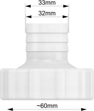 Złączka Redukcja Adapter Do Rury Basenowej Bestway 32X38mm Z Nakrętką 60mm - zdjęcie 3