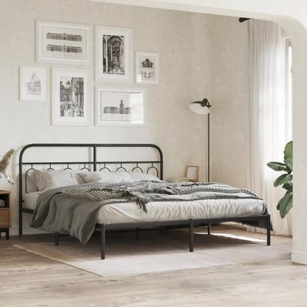 vidaXL Metalowe Wezgłowie Łóżka Czarne 183 Cm 377153 - zdjęcie 3