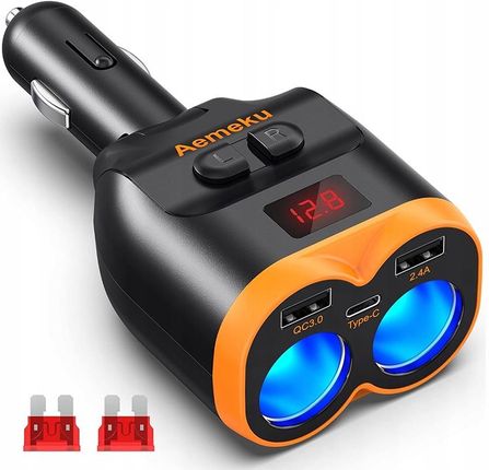ROZDZIELACZ GNIAZDA ZAPALNICZKI 12-24V 2xUSB-A 1xUSB-C QC 3.0 80W ŁADOWARKA - zdjęcie 4