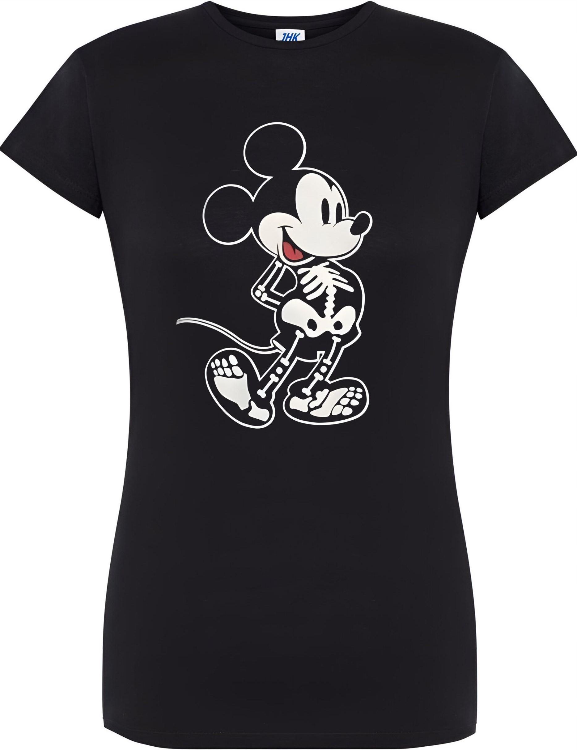 T Shirt Damski Z Nadrukiem Mieszna Koszulka Czarna Disney Myszka R L