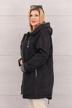 KURTKA DAMSKA PRZEJŚCIOWA Z KAPTUREM MODNA OVERSIZE DUŻE ROZMIARY - zdjęcie 6