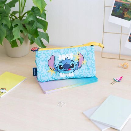 Grupoerik Piórnik Szkolny Stitch Just Chill 3 Komorowy Na Przybory Dla Dzieci - zdjęcie 2