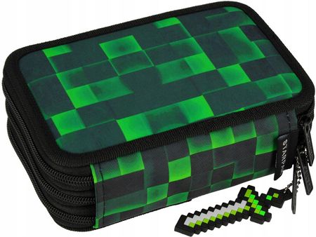 Starpak Minecraft Piórnik Szkolny Trzykomorowy Potrójny Z Wyposażeniem Dla Chłopca - zdjęcie 4