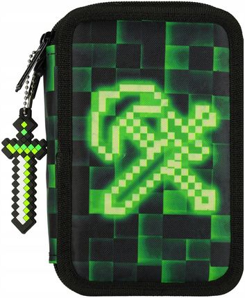 Starpak Minecraft Piórnik Szkolny Trzykomorowy Potrójny Z Wyposażeniem Dla Chłopca - zdjęcie 3