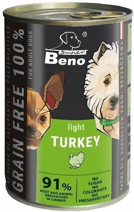 Super Beno Bez Zbóż Kąski Indyk Light W Sosie 415G - zdjęcie 2