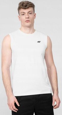 Bezrękawnik męski koszulka 4F SS23 M016 biały / czarny XXL - zdjęcie 3
