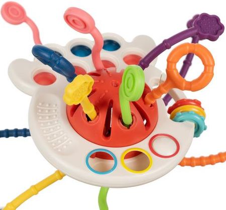 Zabawka Sensoryczna Gryzak Montessori Edukacyjna Grzechotka dla Dzieci 6w1 ISO TRADE - zdjęcie 2
