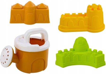 Lean Toys Zestaw Zabawek Do Piasku Młynek Foremki Zamki Konewka Różowy - zdjęcie 2