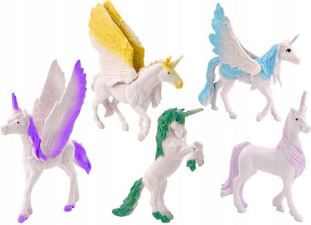 Lean Toys Zestaw Figurek Jednorożec Pegaz Biały Skrzydła Magiczne 6 Ele. - zdjęcie 3