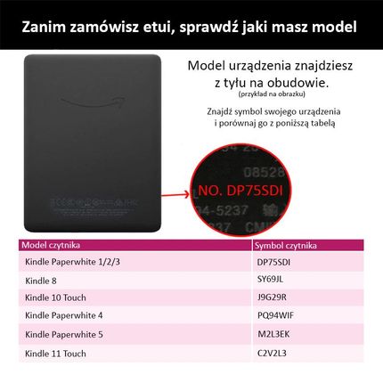 Etui Kindle Paperwhite 1/2/3 silikonowy tył wzory Kolor: 47. Good night - zdjęcie 2
