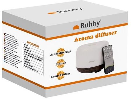 Nawilżacz Powietrza Aromaterapia Dyfuzor Zapachowy Lampka Jonizator + Pilot RUHHY - zdjęcie 3