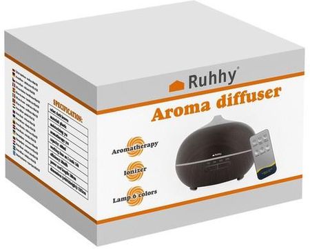 Nawilżacz Powietrza Dyfuzor Zapachowy Aromaterapia Lampka Jonizator + Pilot RUHHY - zdjęcie 5
