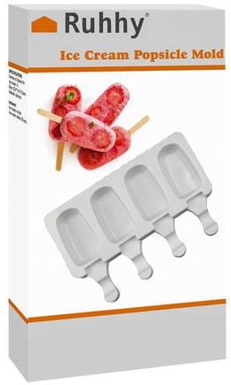 Forma do Lodów na Patyku Silikonowa Foremki 4 Lody RUHHY - zdjęcie 4