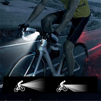2x Lampka Rowerowa Światło Przód Tył LED Na Rower Kierownicę Mocna USB - zdjęcie 2