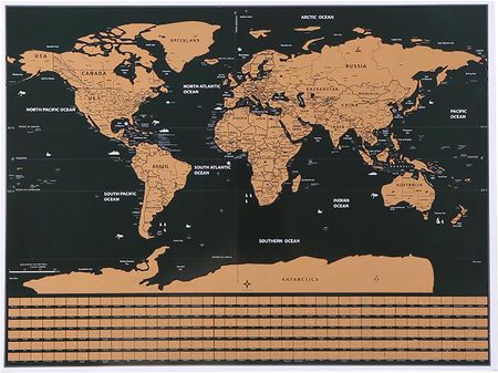 Mapa Świata Zdrapka na Prezent Dekoracja Plakat Duża Świat Tuba + Akcesoria MALATEC - zdjęcie 4