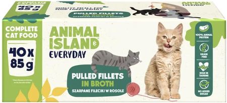 Animal Island Mokra Karma Dla Kota Wołowina Kurczak Indyk Biała Ryba 40x85G - zdjęcie 2