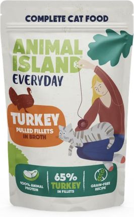 Animal Island Mokra Karma Dla Kota Wołowina Kurczak Indyk Biała Ryba 40x85G - zdjęcie 5