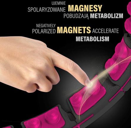 Hms Hhm16 Hula Hop Black Pink Z Magnesami I Obciążnikiem + Licznik - zdjęcie 3