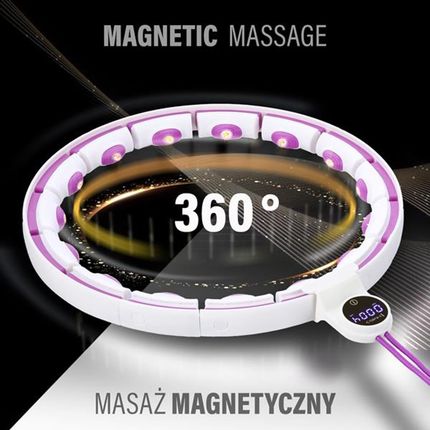 Hms Hhm17 Hula Hop White Violet Z Magnesami I Obciążnikiem + Licznik - zdjęcie 3