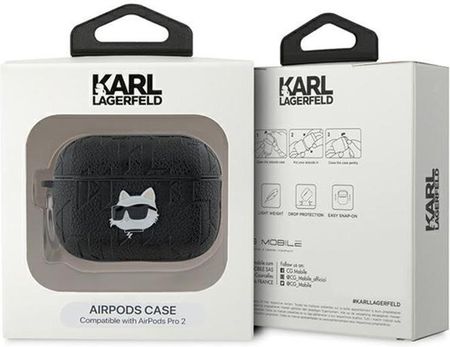 Karl Lagerfeld Monogram Choupette Head - Etui AirPods Pro 2 (czarny) - zdjęcie 3