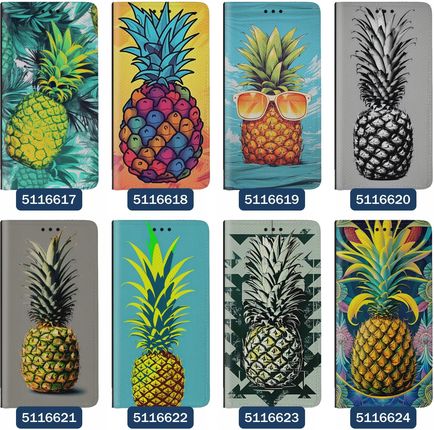 Superetui Etui Z Klapką Do Samsung Galaxy A40 Ananas Owoc Pineapple Tropic - zdjęcie 3