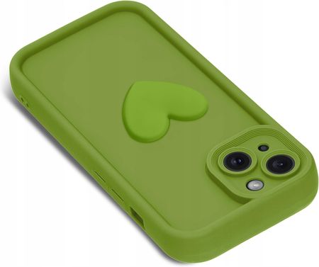 Krainagsm Etui Do Iphone 15 Silikonowe Matowe Serce Szkło Ochronne Na Ekran 9H - zdjęcie 3