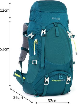 Rg Camp Plecak Turystyczny Trekingowy Advance 45+5L W Góry Ze Stelażem Morski - zdjęcie 4
