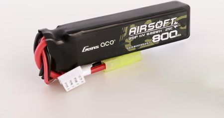 Gens Ace Akumulator Lipo 800Mah 11.1V 25C 3S1P Airsoft Gun Lipo Z Konektorem Mini Tamiya Plug - zdjęcie 2