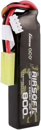 Gens Ace Akumulator Lipo 800Mah 11.1V 25C 3S1P Airsoft Gun Lipo Z Konektorem Mini Tamiya Plug - zdjęcie 3