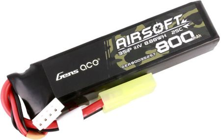 Gens Ace Akumulator Lipo 800Mah 11.1V 25C 3S1P Airsoft Gun Lipo Z Konektorem Mini Tamiya Plug - zdjęcie 5