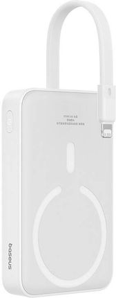 Baseus Powerbank Magnetyczny Magnetic Mini 10000Mahlightning 20W Magsafe Biały - zdjęcie 2