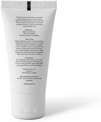 Krem Nutridome Do Twarzy Z Filtrem Spf 50 Intensywnie Mocno Nawilżający Ochronny 30Ml - zdjęcie 2