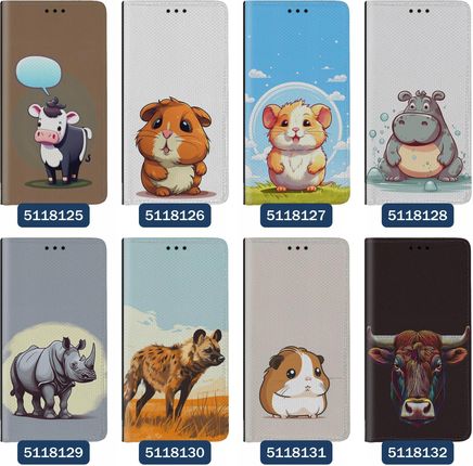 Superetui Etui z klapką do iPhone 15 Zwierzęta Łoś Jeż Jeleń Hipopotam - zdjęcie 2